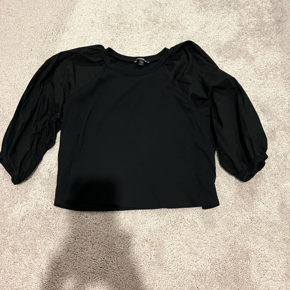 Zara Black Puff Sleeve Blouse